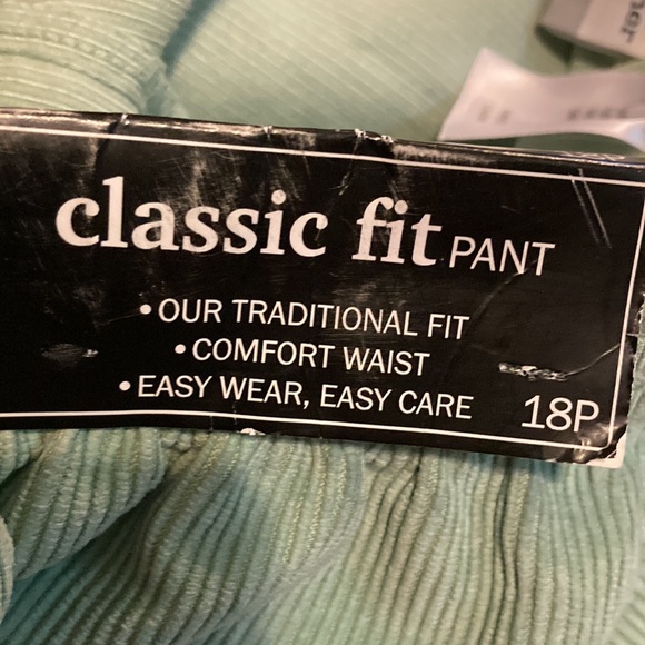 Alfred Dunner light green corduroy look slacks size 18P - Picture 5 of 5